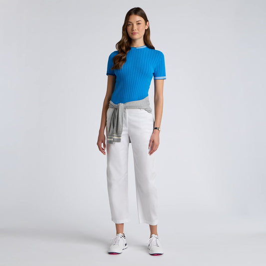 CABLE KNIT SHORT SLEEVE CREWNECK SWEATER - US 2498