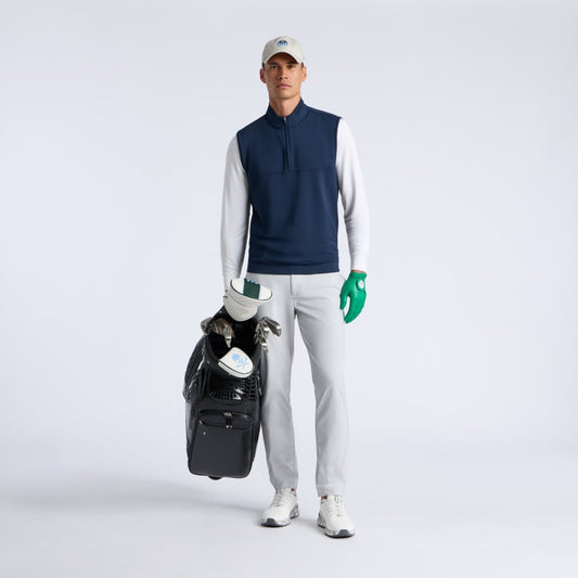 BRUSHED BACK TECH TERRY 1/4 ZIP VEST - US 7662