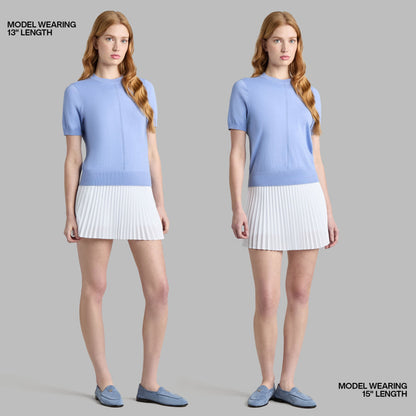 MICROPLEAT STRETCH WOVEN HIGHWAISTED SKORT - US 7173