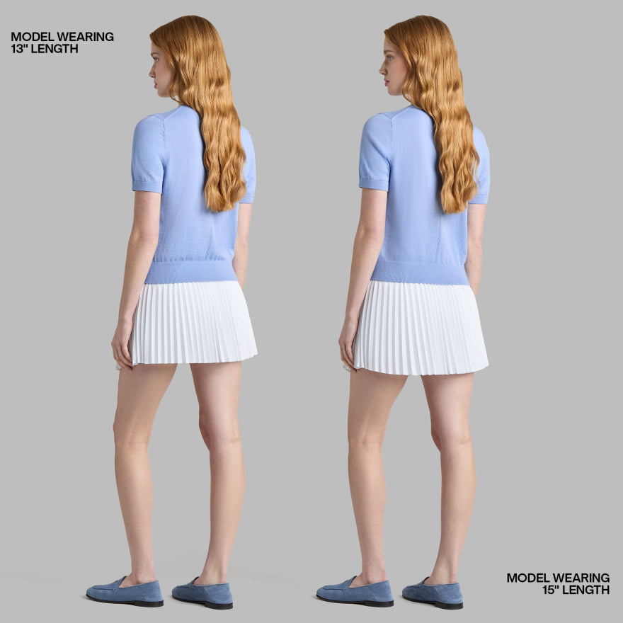 MICROPLEAT STRETCH WOVEN HIGHWAISTED SKORT - US 7173
