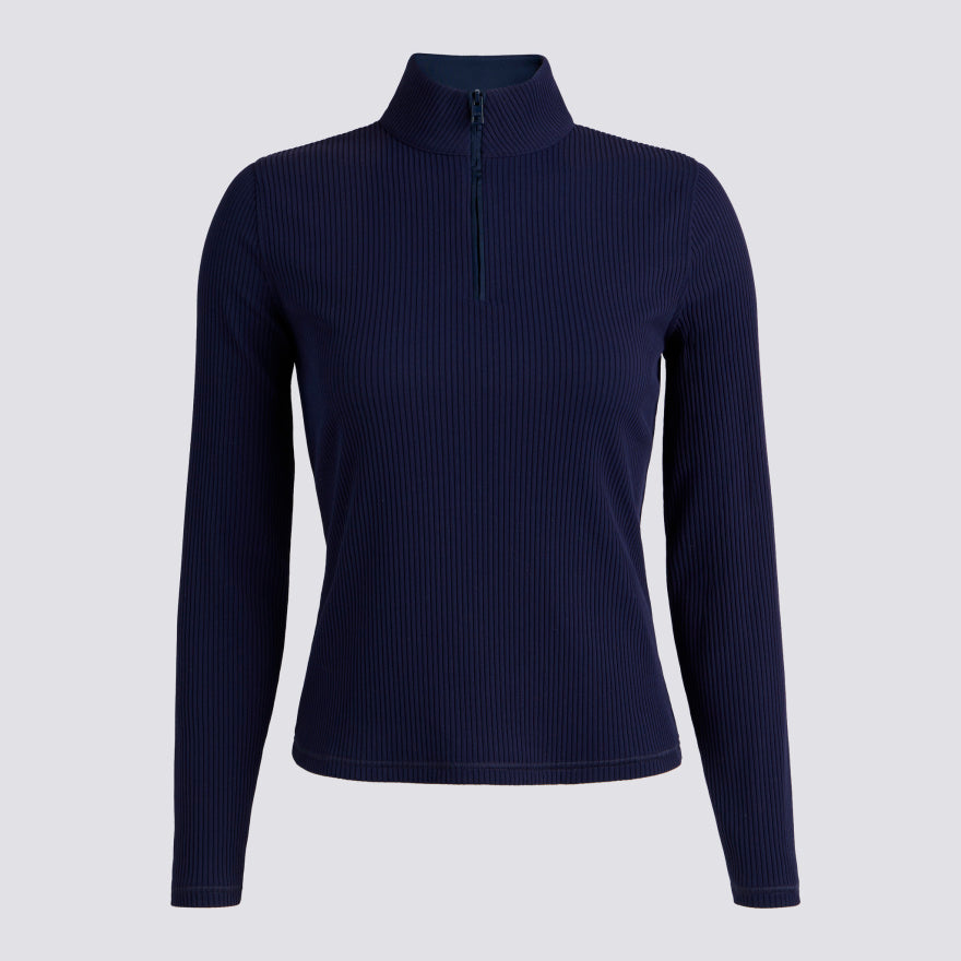 FITTED RIB 1/4 ZIP PULLOVER - US 7852