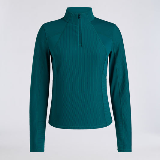 2-TONE RIB 1/4 ZIP PULLOVER - US 6469