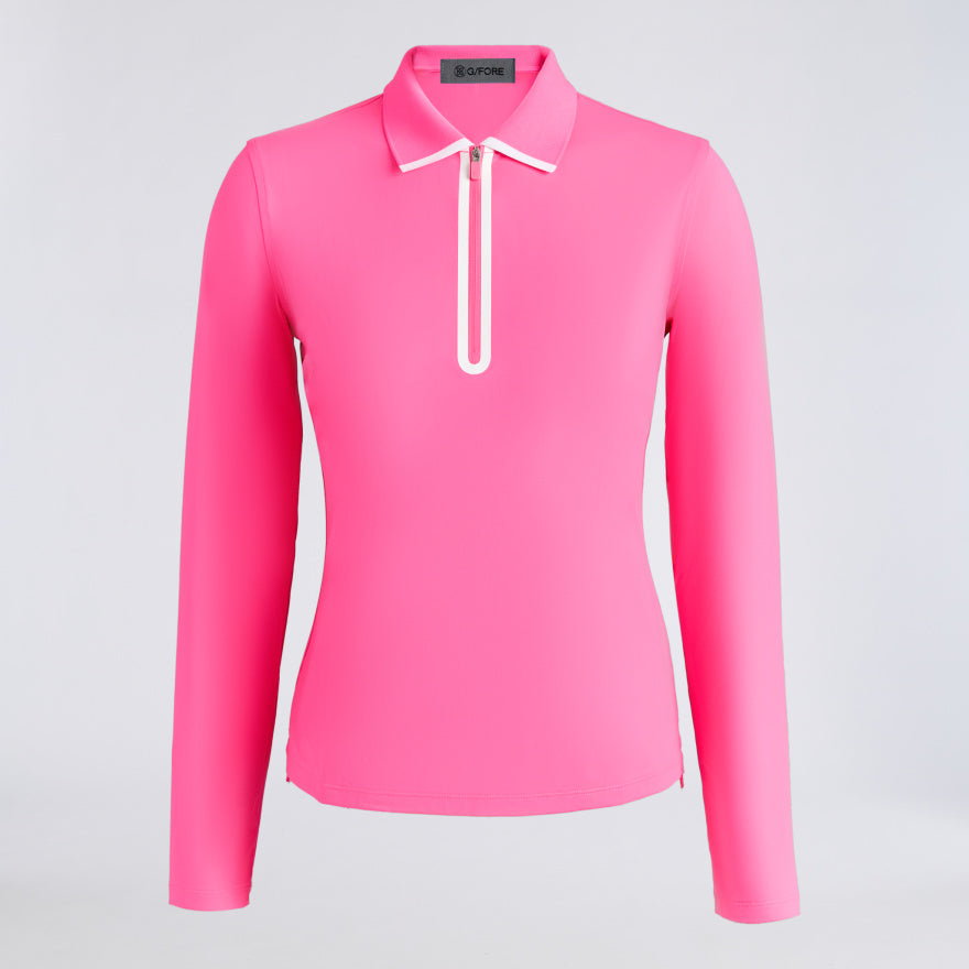 SILKY TECH NYLON LONG SLEEVE ZIP POLO - US 4226