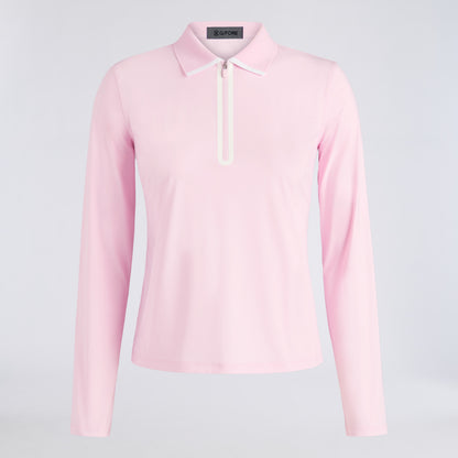 SILKY TECH NYLON LONG SLEEVE ZIP POLO - US 7101