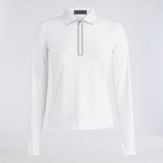 SILKY TECH NYLON LONG SLEEVE ZIP POLO - US 8233