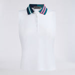 STRETCH NYLON INTERLOCK SLEEVELESS POLO - US 2758