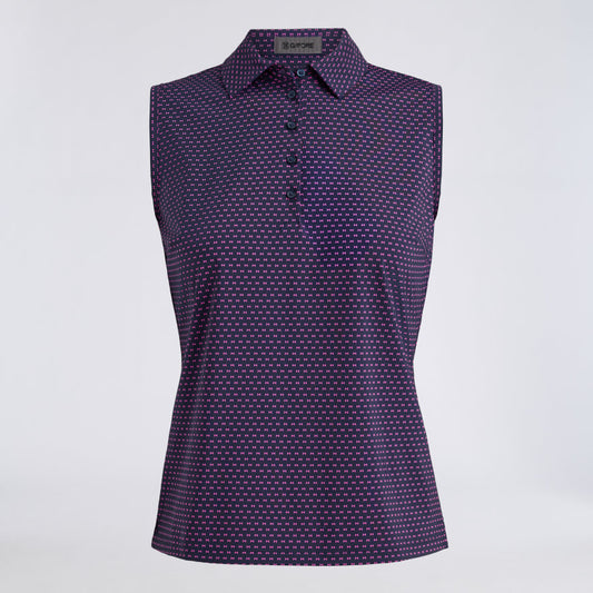 GEO 2 SILKY TECH NYLON SLEEVELESS POLO - US 3082