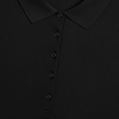 RIBBED TECH NYLON LONG SLEEVE POLO - US 3723