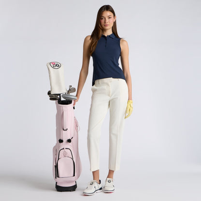 PLEATED COLLAR SILKY TECH NYLON SLEEVELESS POLO - US 8144