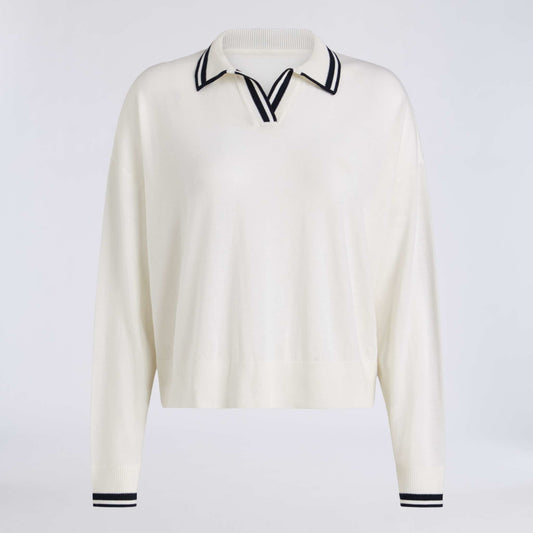 JOHNNY COLLAR FINE WOOL SWEATER POLO - US 6827