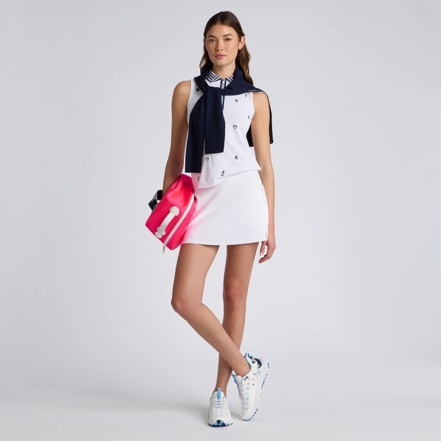 ICON EMBROIDERED 1/4 ZIP SLEEVELESS POLO - US 6560