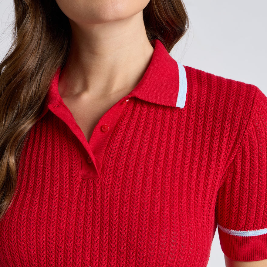 SUMMER FRIDAY TEXTURED KNIT POLO - US 6943