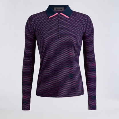GEO 2 SILKY TECH NYLON LONG SLEEVE 1/4 ZIP POLO - US 5231