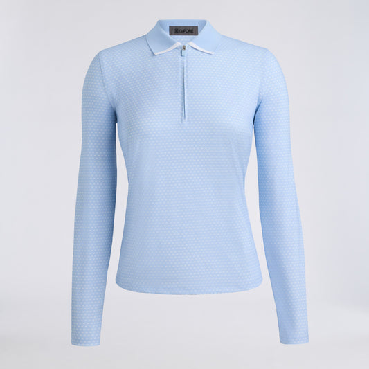 GEO 2 SILKY TECH NYLON LONG SLEEVE 1/4 ZIP POLO - US 7480