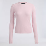 COTTON BLEND RIB KNIT FITTED TOP - US 4075