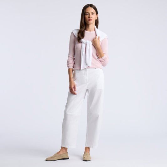 COTTON BLEND RIB KNIT FITTED TOP - US 4075