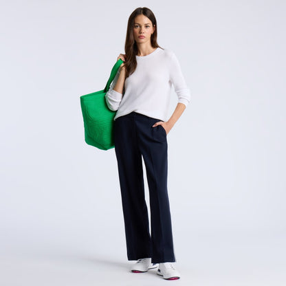 COTTON BLEND RIB KNIT FITTED TOP - US 4147