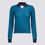 COLOUR BLOCK MERINO WOOL SWEATER POLO - US 7054