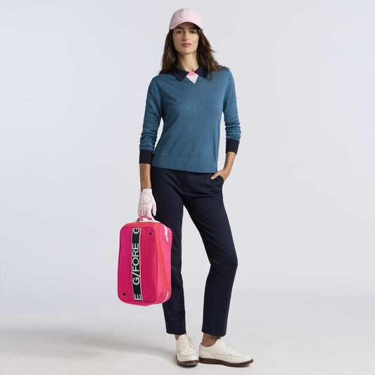 COLOUR BLOCK MERINO WOOL SWEATER POLO - US 7054