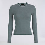 STRIPE RIB FITTED CREWNECK - US 1804