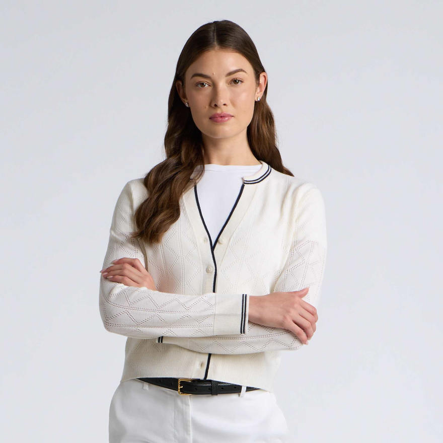 POINTELLE FINE WOOL CARDIGAN - US 8922