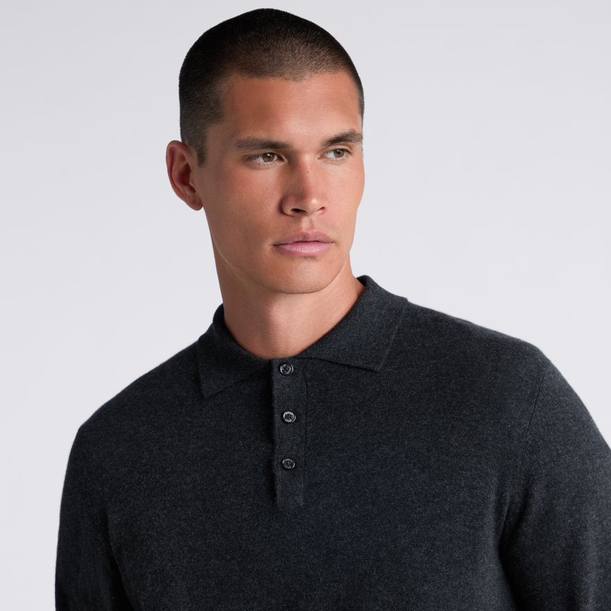 LTD RELEASE MONTAUK CASHMERE LONG SLEEVE POLO - US 1066