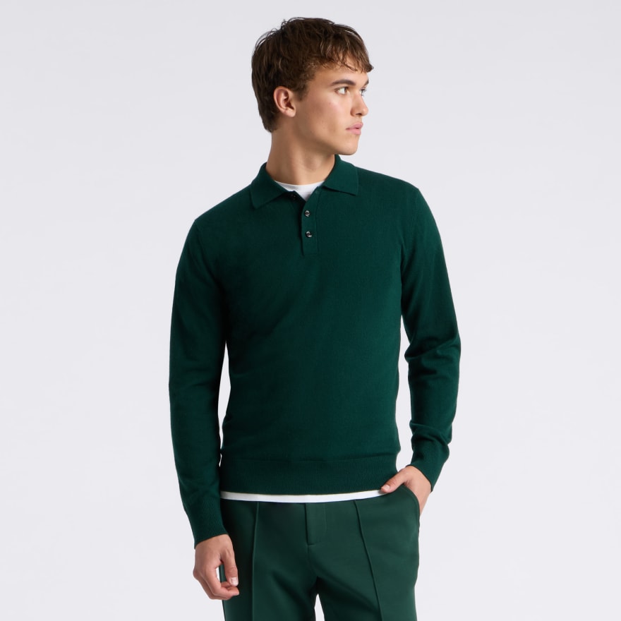 LTD RELEASE MONTAUK CASHMERE LONG SLEEVE POLO - US 0865